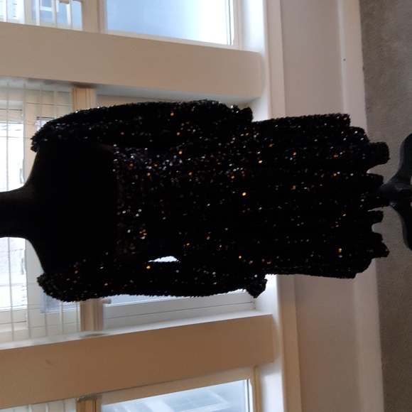 Selkie Black Sequin Puff Dress - Picture 5 of 16